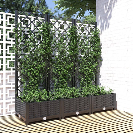 Tuinplantbak Met Schutting En Wielen 40 X 40 X 131,5 Cm