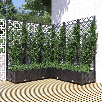 Tuinplantbak Met Schutting En Wielen 40 X 40 X 131,5 Cm