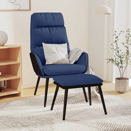 Relaxstoel Met Voetenbank Stof En Kunstleer