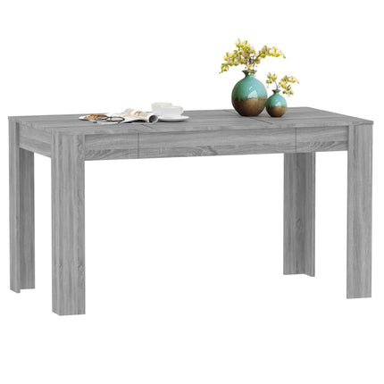 Eettafel 140X74,5X76 Cm Bewerkt Hout Eikenkleurig