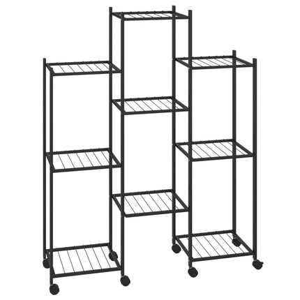 Bloemenstandaard Met Wielen 83X25X103,5 Cm Ijzer Zwart