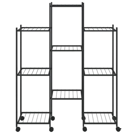 Bloemenstandaard Met Wielen 83X25X103,5 Cm Ijzer Zwart