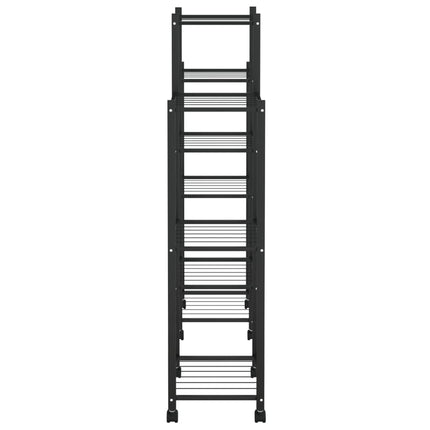 Bloemenstandaard Met Wielen 83X25X103,5 Cm Ijzer Zwart