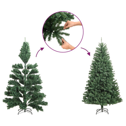 Kerstboom Met Led En Dennenappels 195 Cm Pvc En Pe Groen