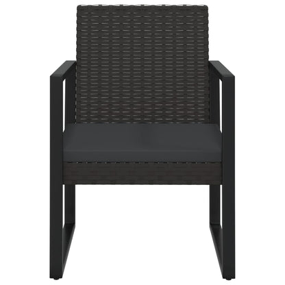 4-Delige Loungeset Met Kussens Poly Rattan Zwart
