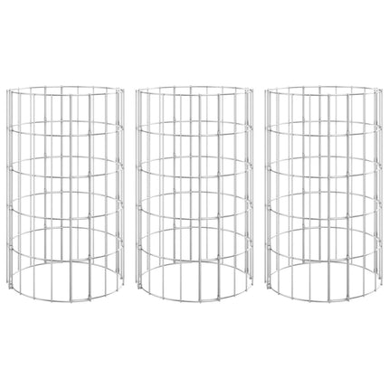Gabion Plantenbakken 3 St Rond Verhoogd Ø30X50 Cm Staal
