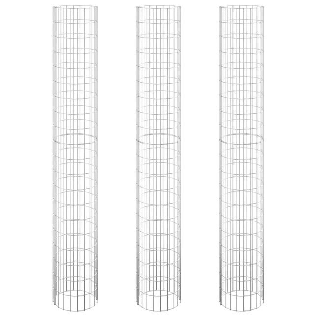 Gabion Plantenbakken 3 St Rond Verhoogd Ø30X200 Cm Staal