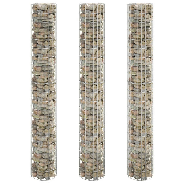 Gabion Plantenbakken 3 St Rond Verhoogd Ø30X200 Cm Staal
