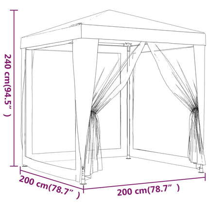 Partytent Met 4 Mesh Zijwanden Hdpe