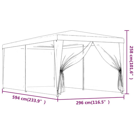 Partytent Met 6 Mesh Zijwanden Hdpe