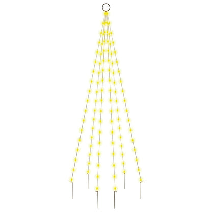 Vlaggenmast kerstboom 108 LED's warmwit 180 cm