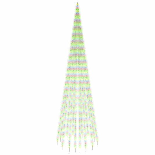 Vlaggenmast kerstboom 1134 LED's meerkleurig 800 cm