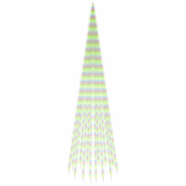 Vlaggenmast Kerstboom 1134 Led's Meerkleurig 800 Cm