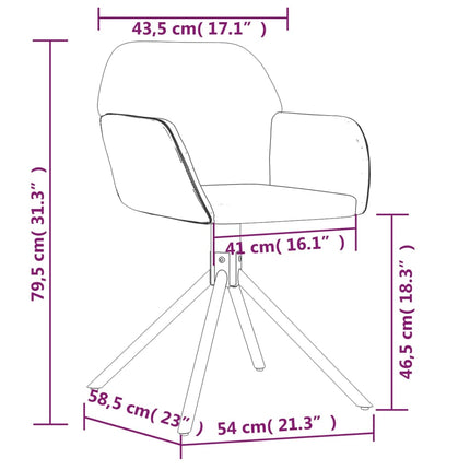 Eetkamerstoelen Draaibaar Fluweel