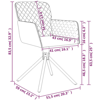 Eetkamerstoelen Draaibaar Fluweel