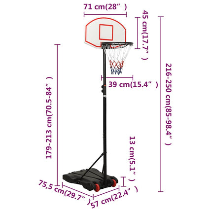 Basketbalstandaard 216-250 Cm Polyetheen