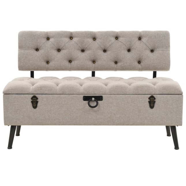 Opbergbank Met Rugleuning 110 Cm Crème Stof