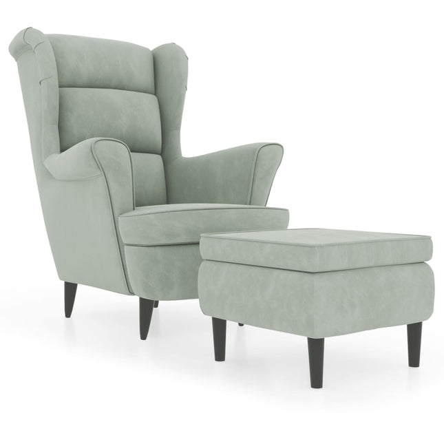 Fauteuil Met Voetenbank Fluweel