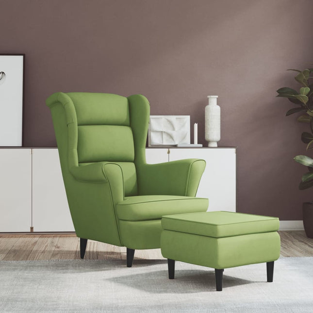 Fauteuil Met Voetenbank Fluweel