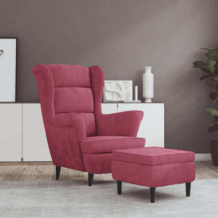 Fauteuil Met Voetenbank Fluweel
