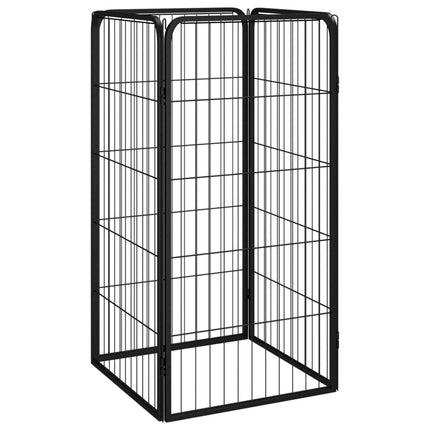 Hondenkennel 8 Panelen 50X100 Cm Gepoedercoat Staal Zwart