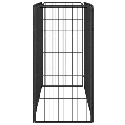 Hondenkennel 8 Panelen 50X100 Cm Gepoedercoat Staal Zwart