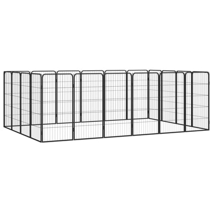 Hondenkennel 8 Panelen 50X100 Cm Gepoedercoat Staal Zwart