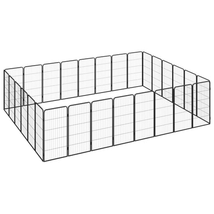 Hondenkennel 8 Panelen 50X100 Cm Gepoedercoat Staal Zwart