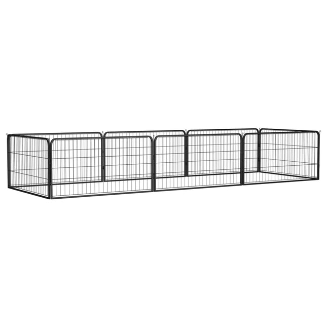 Hondenkennel 16 Panelen 100X50 Cm Gepoedercoat Staal Zwart