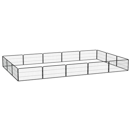 Hondenkennel 16 Panelen 100X50 Cm Gepoedercoat Staal Zwart