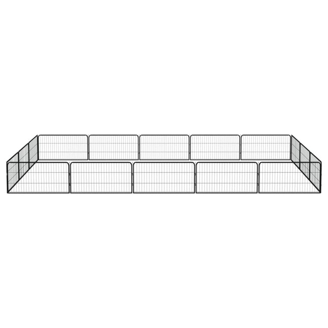 Hondenkennel 16 Panelen 100X50 Cm Gepoedercoat Staal Zwart