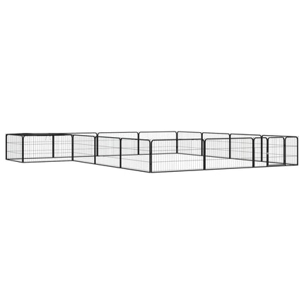 Hondenkennel 8 Panelen 100X50 Cm Gepoedercoat Staal Zwart