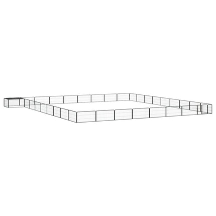 Hondenkennel 8 Panelen 100X50 Cm Gepoedercoat Staal Zwart