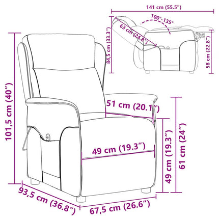 Massagestoel 93.5 X 67.5 X 101.5 Cm Stof