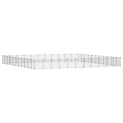Huisdierenkooi Met Deur 44 Panelen 385X385X35 Cm Staal Zwart