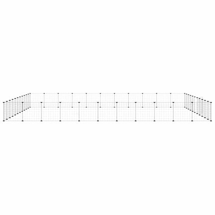 Huisdierenkooi Met Deur 44 Panelen 385X385X35 Cm Staal Zwart