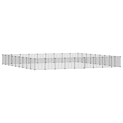 Huisdierenkooi Met Deur 36 Panelen 315X315X35 Cm Staal Zwart