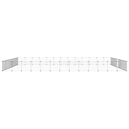Huisdierenkooi Met Deur 52 Panelen 455X455X35 Cm Staal Zwart