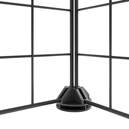 Huisdierenkooi Met Deur 44 Panelen 210X175X70 Cm Staal Zwart