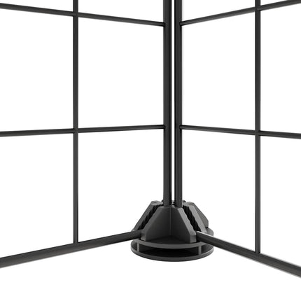 Huisdierenkooi Met Deur 44 Panelen 210X175X70 Cm Staal Zwart