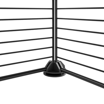 Huisdierenkooi Met Deur 36 Panelen 175X140X70 Cm Staal Zwart