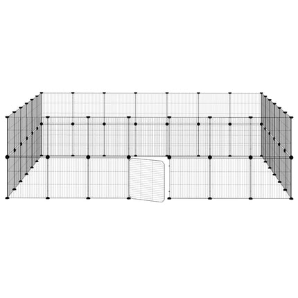 Huisdierenkooi Met Deur 52 Panelen 245X210X70 Cm Staal Zwart