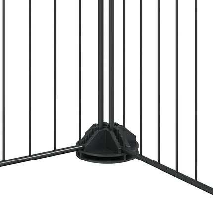 Huisdierenkooi Met Deur 36 Panelen 280X70X35 Cm Staal Zwart