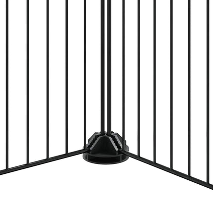 Huisdierenkooi Met Deur 20 Panelen 105X70X70 Cm Staal Zwart