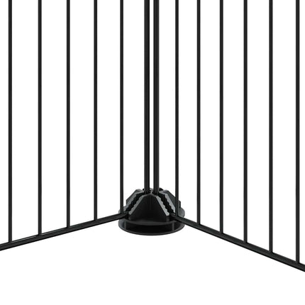 Huisdierenkooi Met Deur 44 Panelen 175X105X70 Cm Staal Zwart