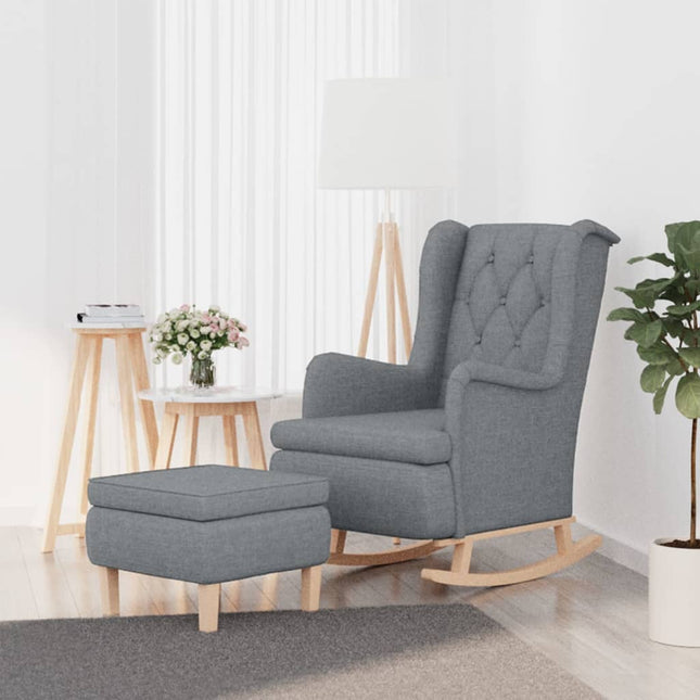 Fauteuil Met Schommelpoten En Voetenbank Stof