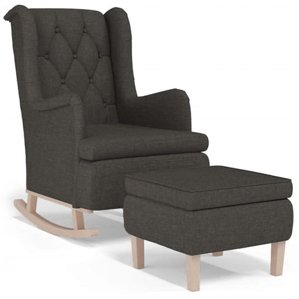 Fauteuil Met Schommelpoten En Voetenbank Stof