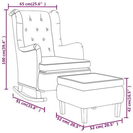 Fauteuil Met Schommelpoten En Voetenbank Stof