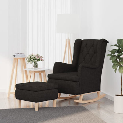 Fauteuil Met Schommelpoten En Voetenbank Stof