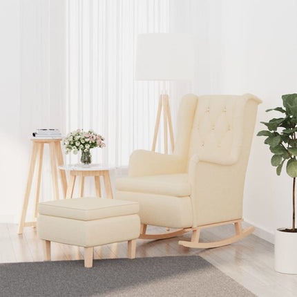 Fauteuil Met Schommelpoten En Voetenbank Stof